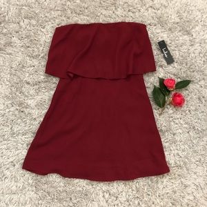 NWT Lulu’s Wine Red Strapless Dress